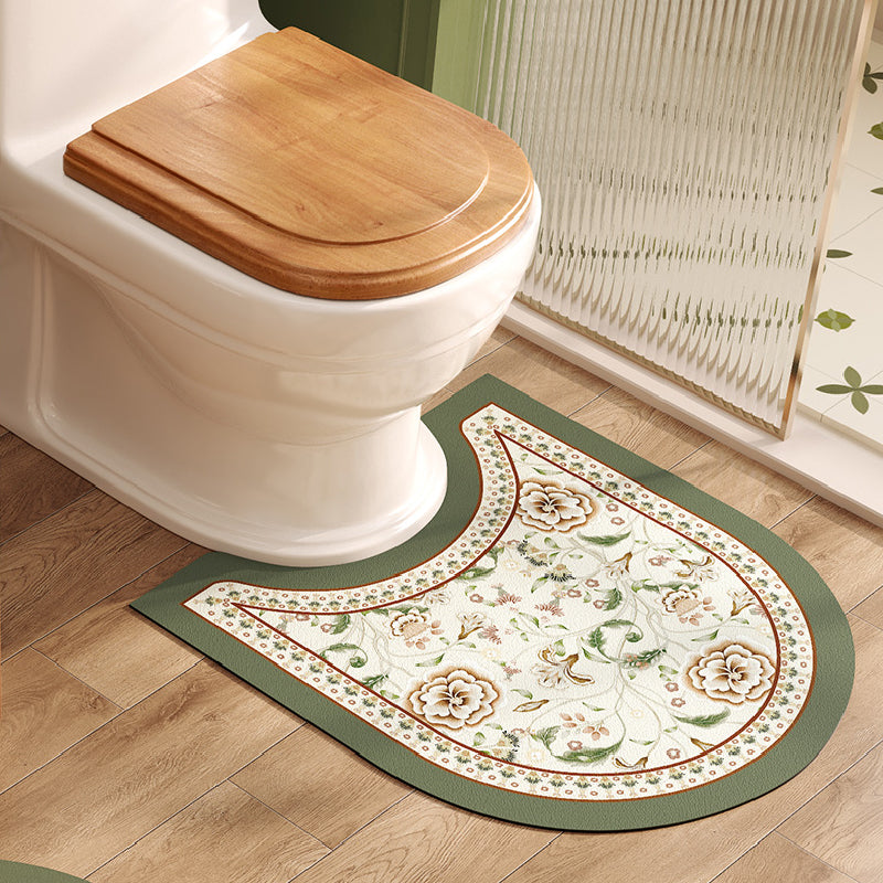 elegance floral white toilet mat