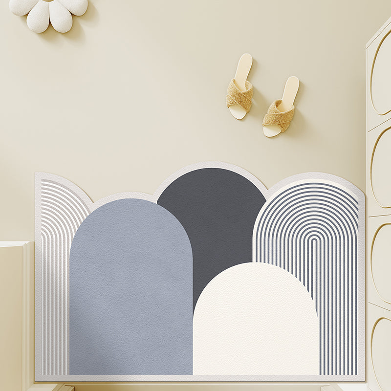 7design green floral flower unique shape door mat