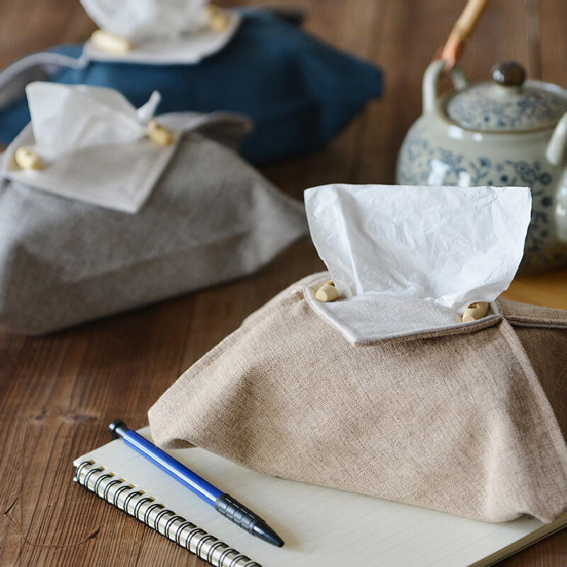 6color simple linen tissue case