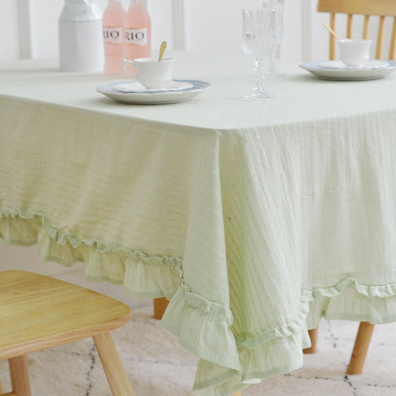 4color girly frill cotton table cloth