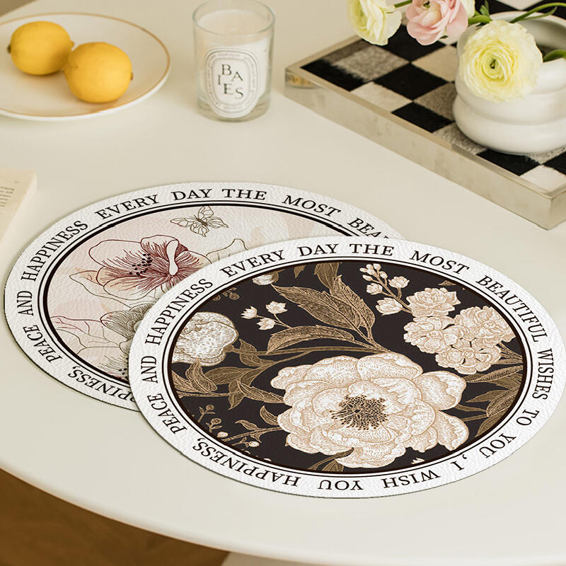 6design fancy floral round place mat