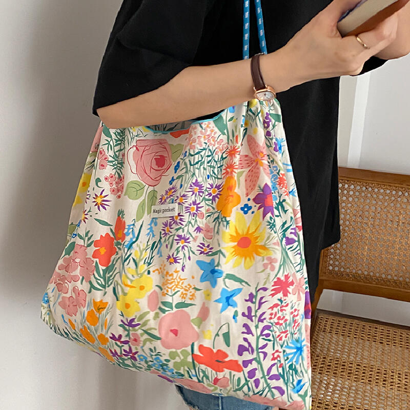 3design vivid floral tote bag