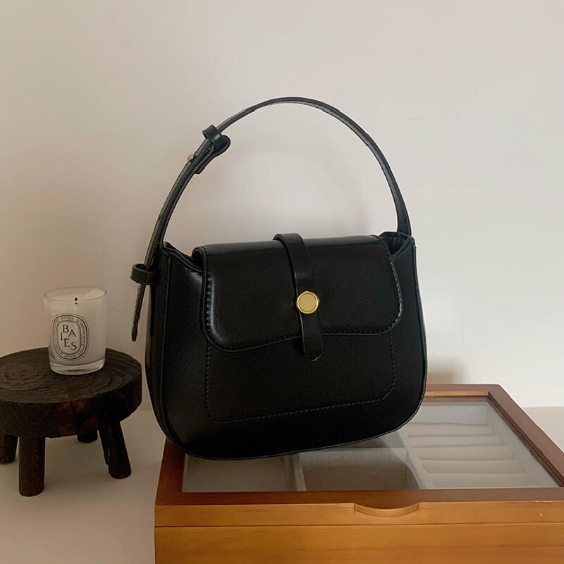 elegant black leather bag