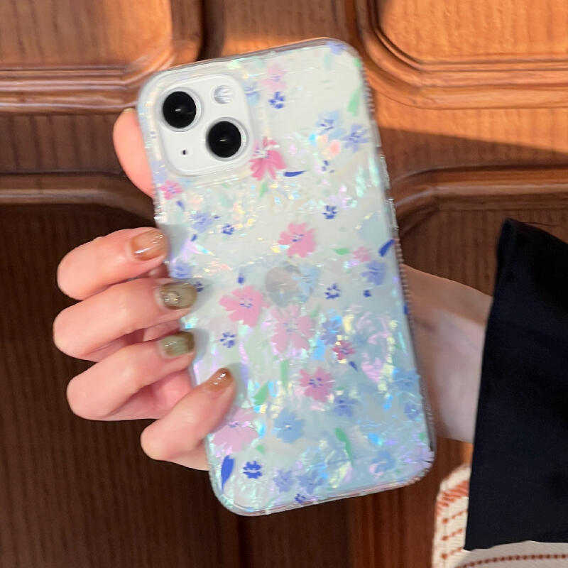 hologram floral clear iphone case