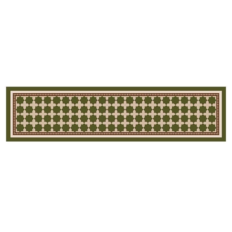 green retro tile square shelf mat