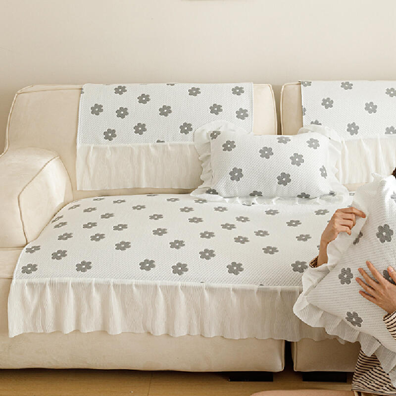 5color girly white floral sofa cover