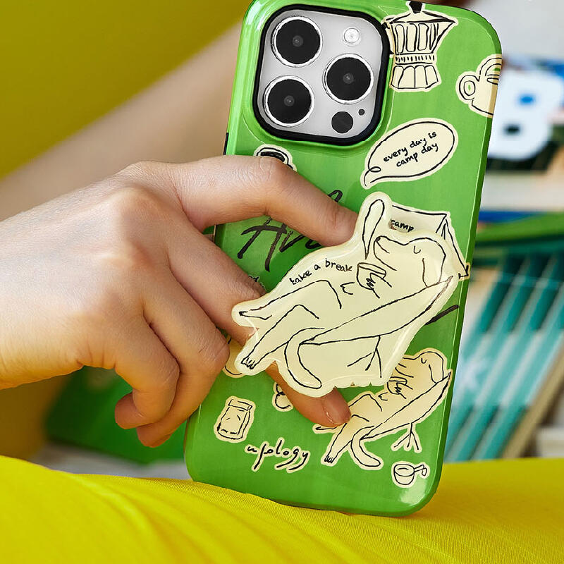 green pop illustration iPhone case