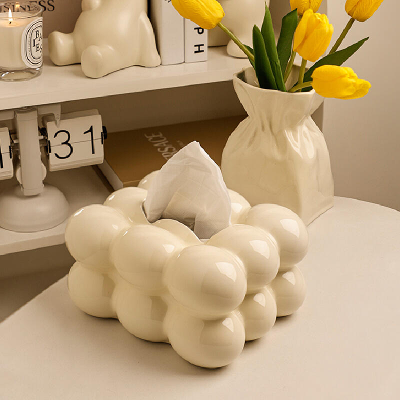 3color fluffy ceramic tissue case