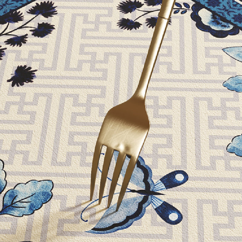 blue flower elegance sink mat