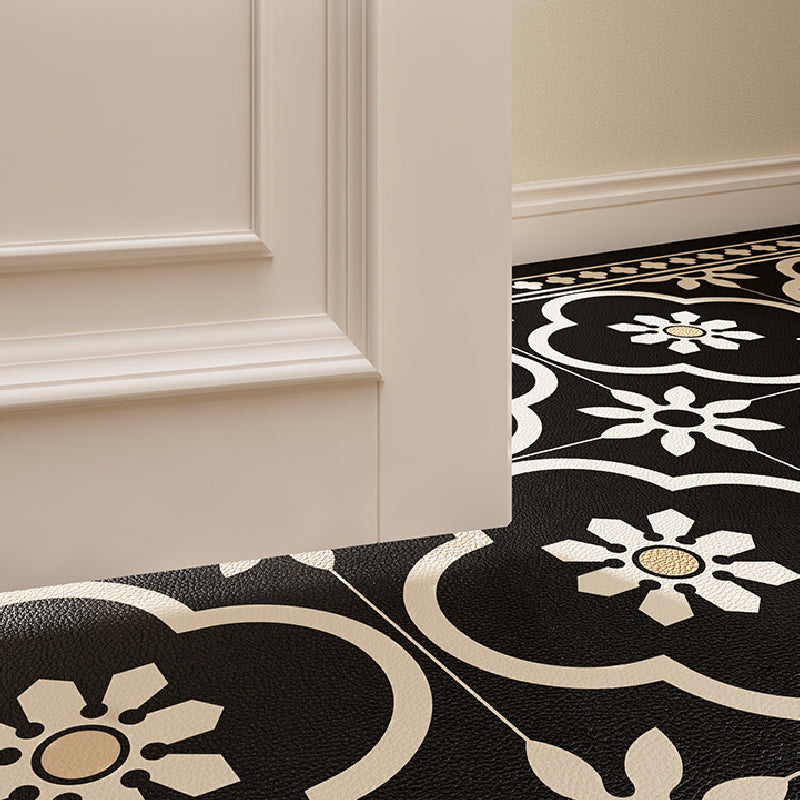 2design black morocco tile door mat