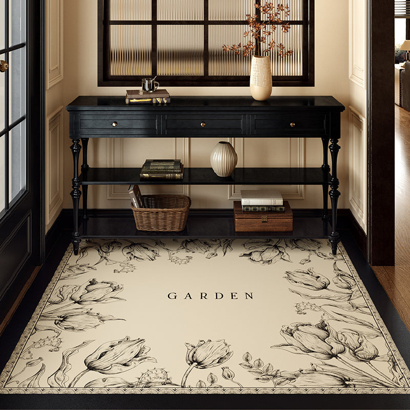 2design black bloom tulip door mat