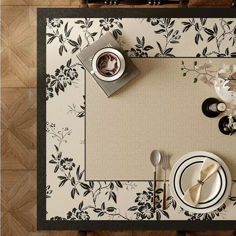 monotone floral table mat