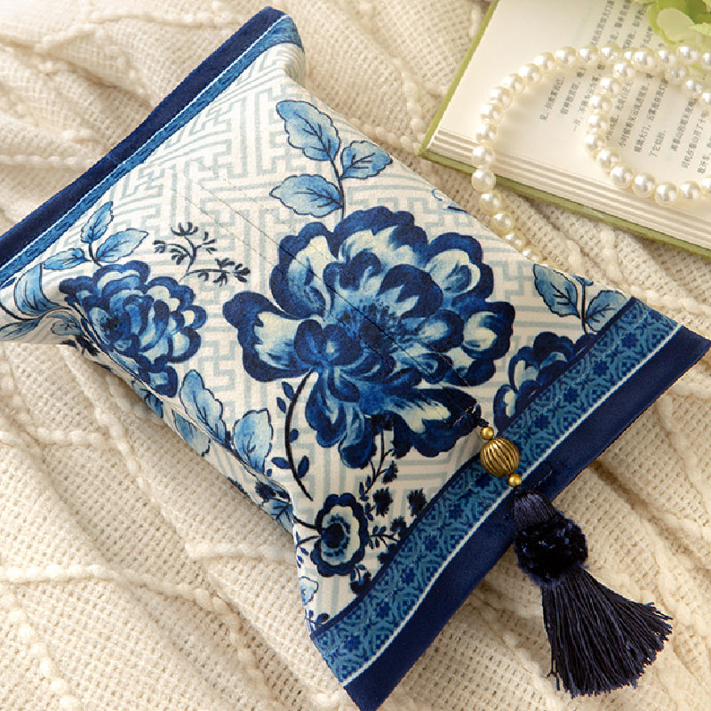2design blue flower elegance tissue case