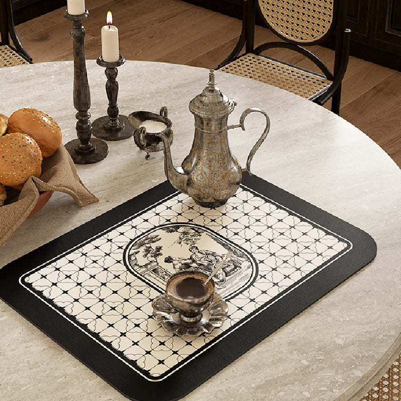 2design black frill elegance sink mat