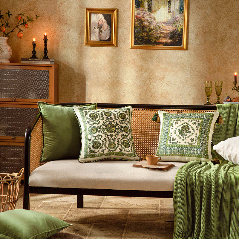 green ethnic vintage cushion