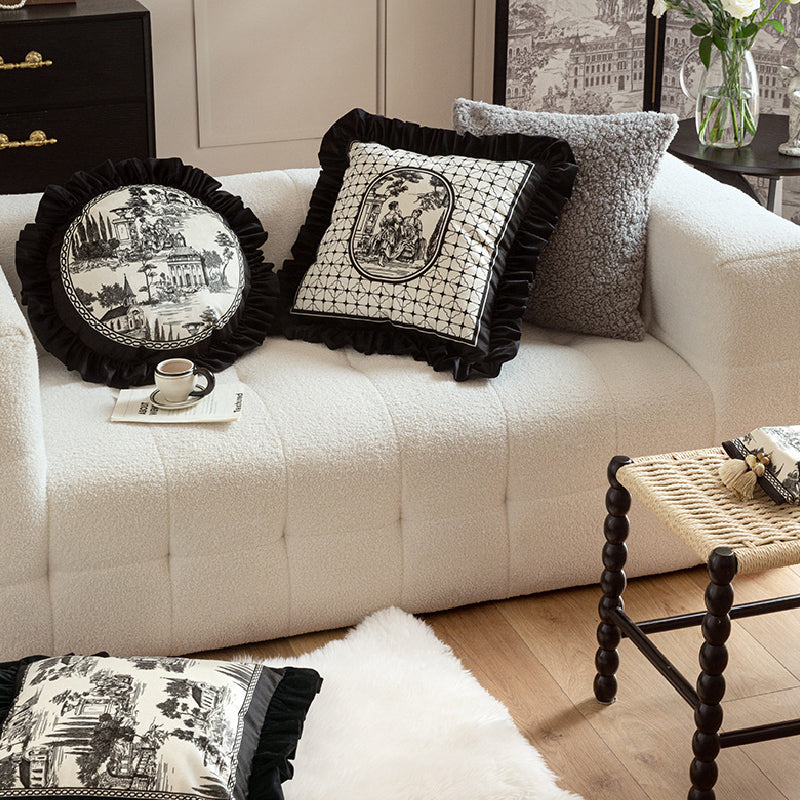 3design black frill elegance cushion