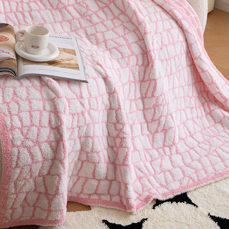 3color pastel block blanket