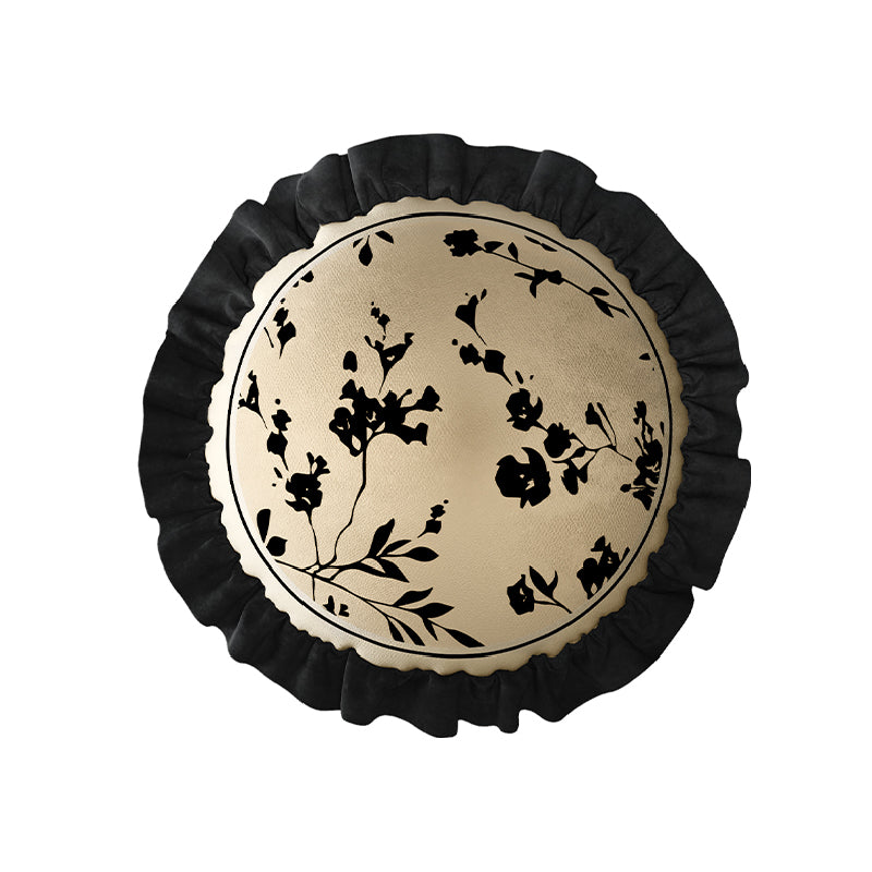black moon light frill cushion