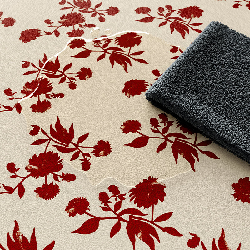 burgundy red fower table mat