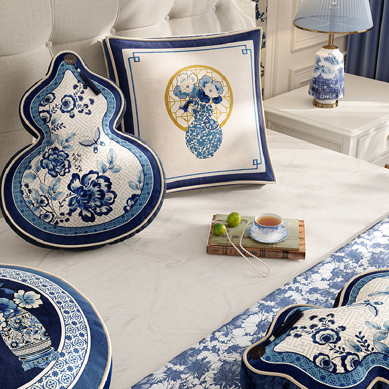 2design blue flower elegance cushion