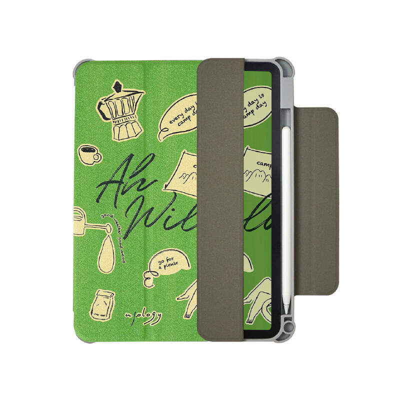 green pop illustration iPad case