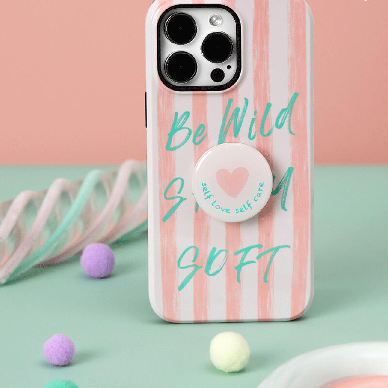 pink stripe logo iPhone case
