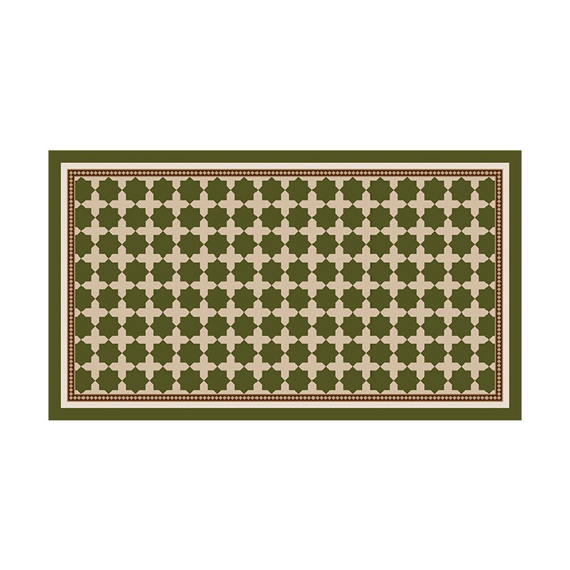 green retro tile square table mat