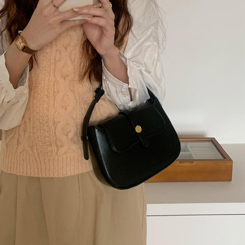 elegant black leather bag