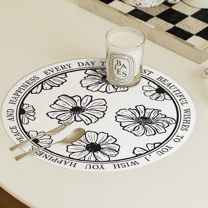 6design fancy floral round place mat