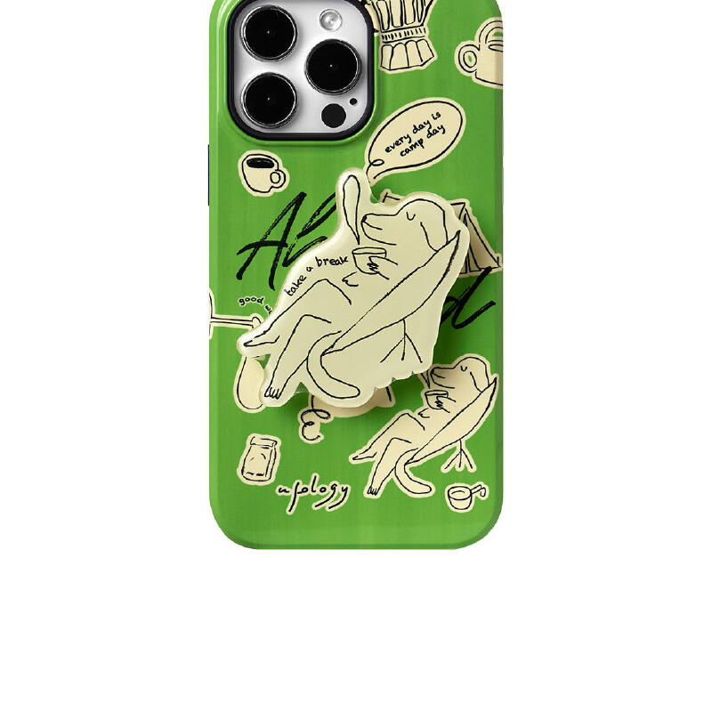 green pop illustration iPhone case
