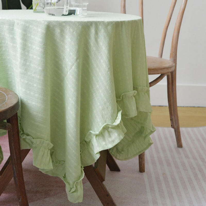 4color girly frill cotton table cloth