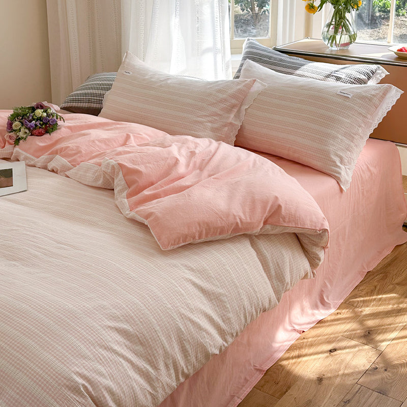 4color pastel color stripe bedlinen set
