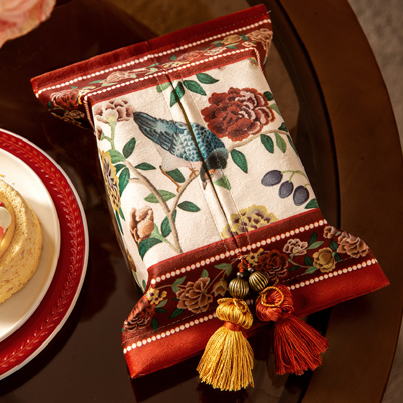 white red flower elegance tissue case