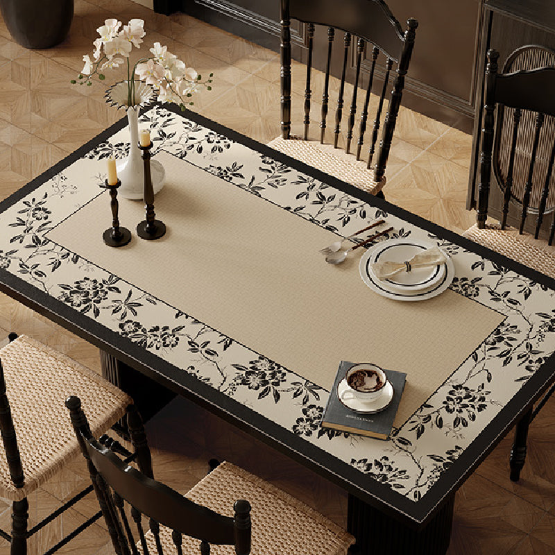 monotone floral table mat