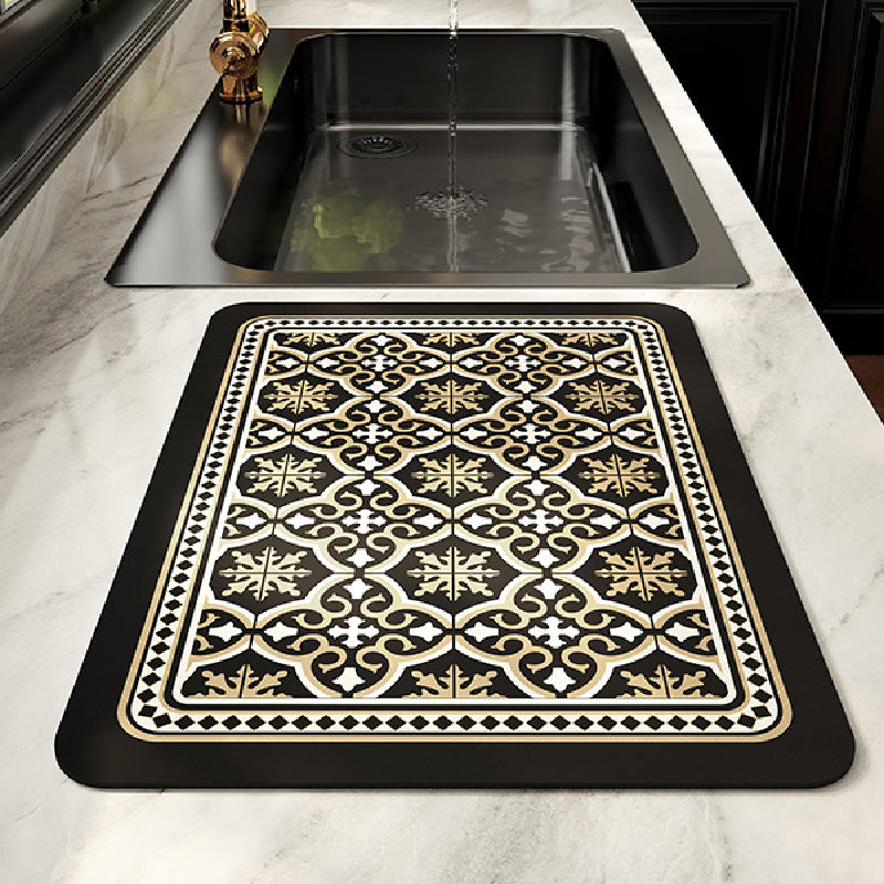 4design black morocco tile sink mat