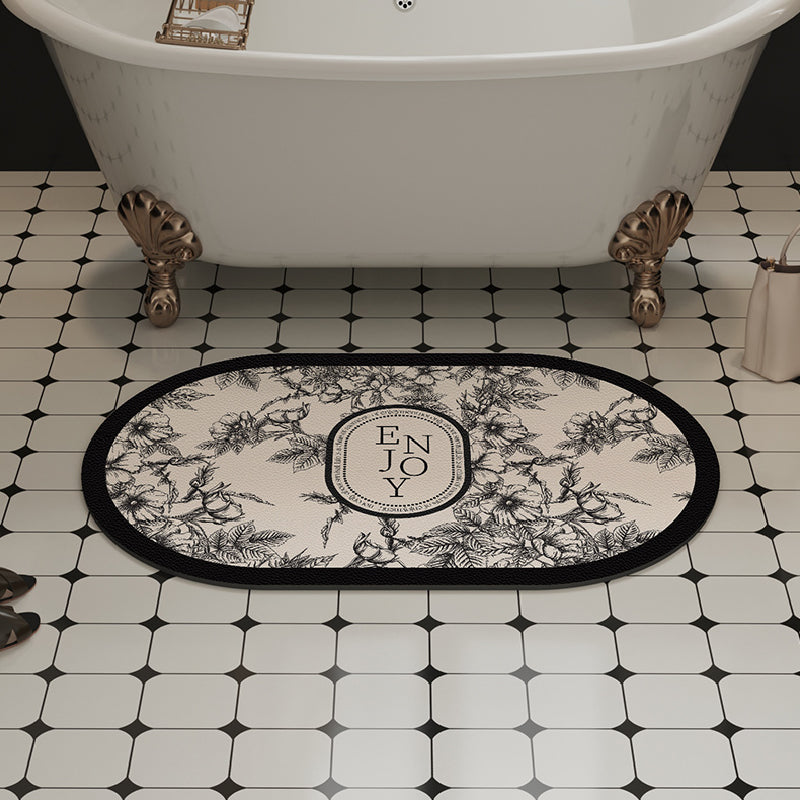 4design elegance monotone flower bath mat