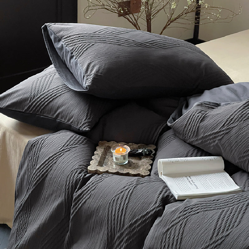 5color simple jacquard bedlinen set