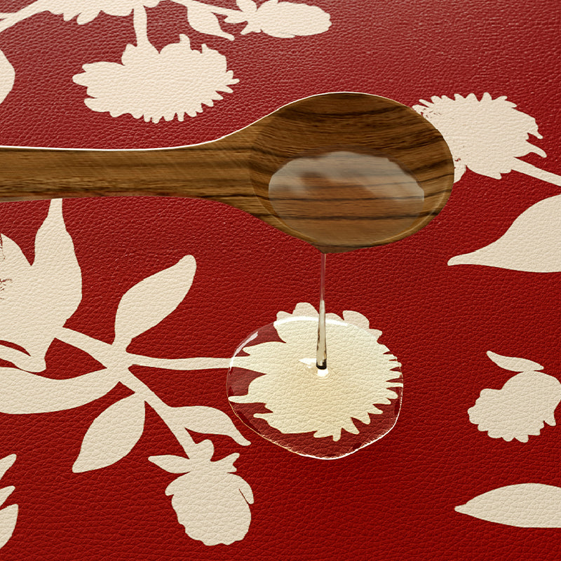burgundy red fower shelf mat