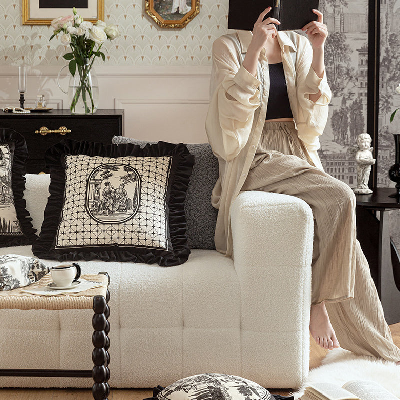3design black frill elegance cushion