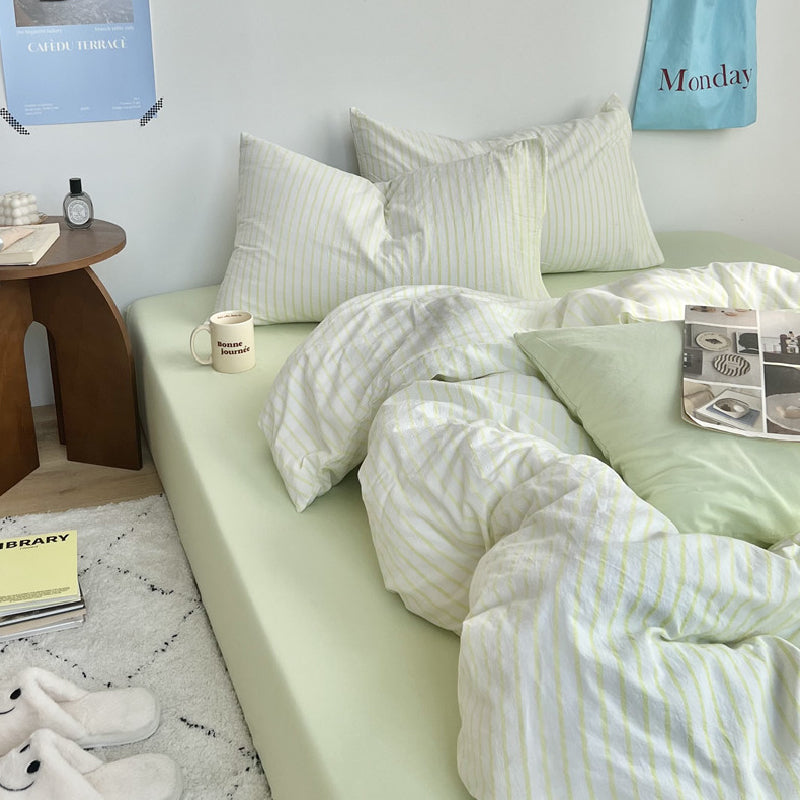 pastel stripe bedlinen set