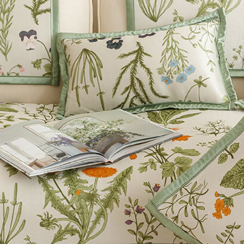3design summer green botanical sofa cover