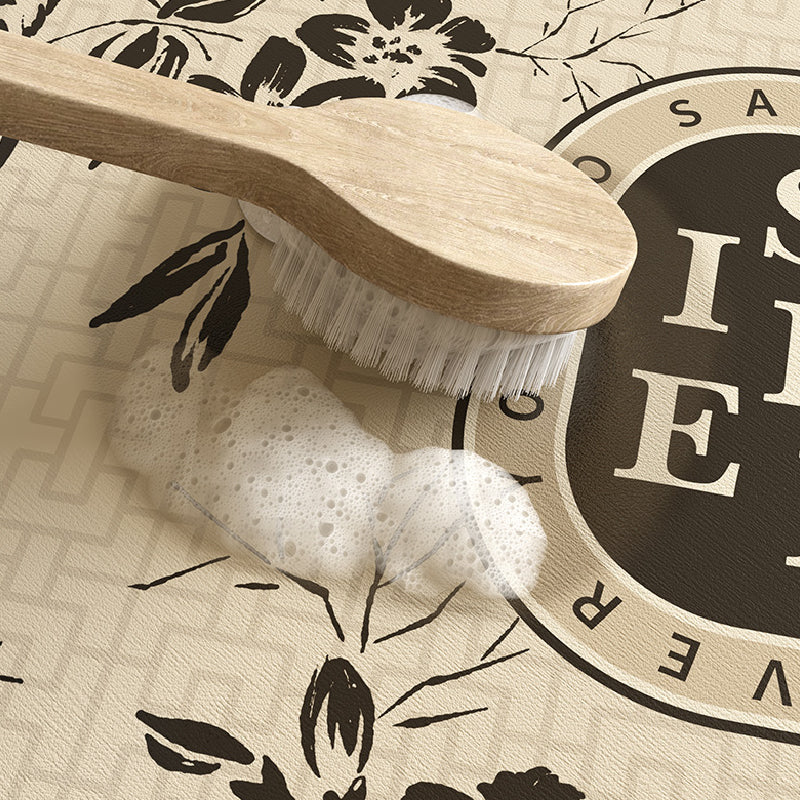 monotone floral bath mat