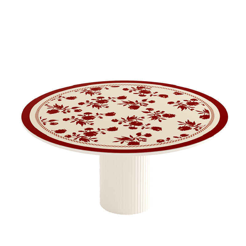 burgundy red fower round table mat