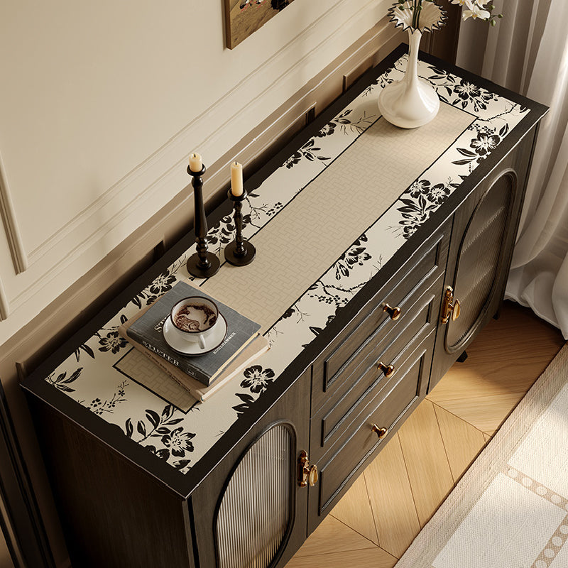 monotone floral shelf mat