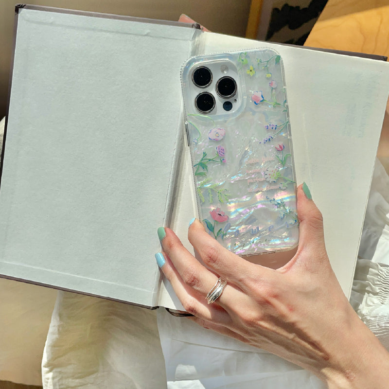 girly shell floral iphone case