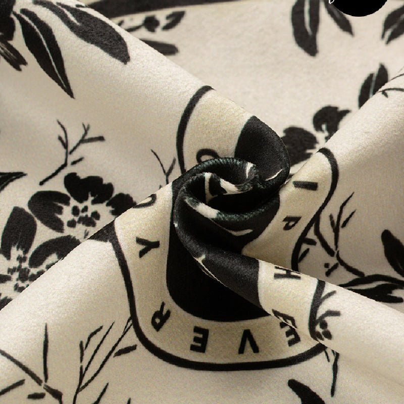 monotone floral table runner