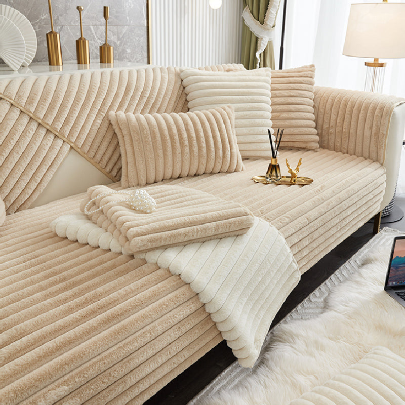 3color pastel simple stripe sofa mat