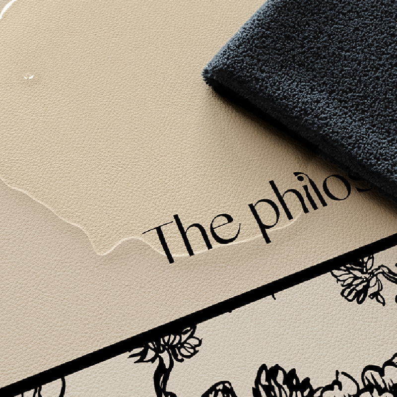 monotone floral bathroom coaster