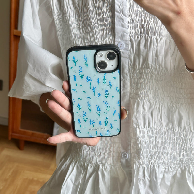girly floral blue iphone case