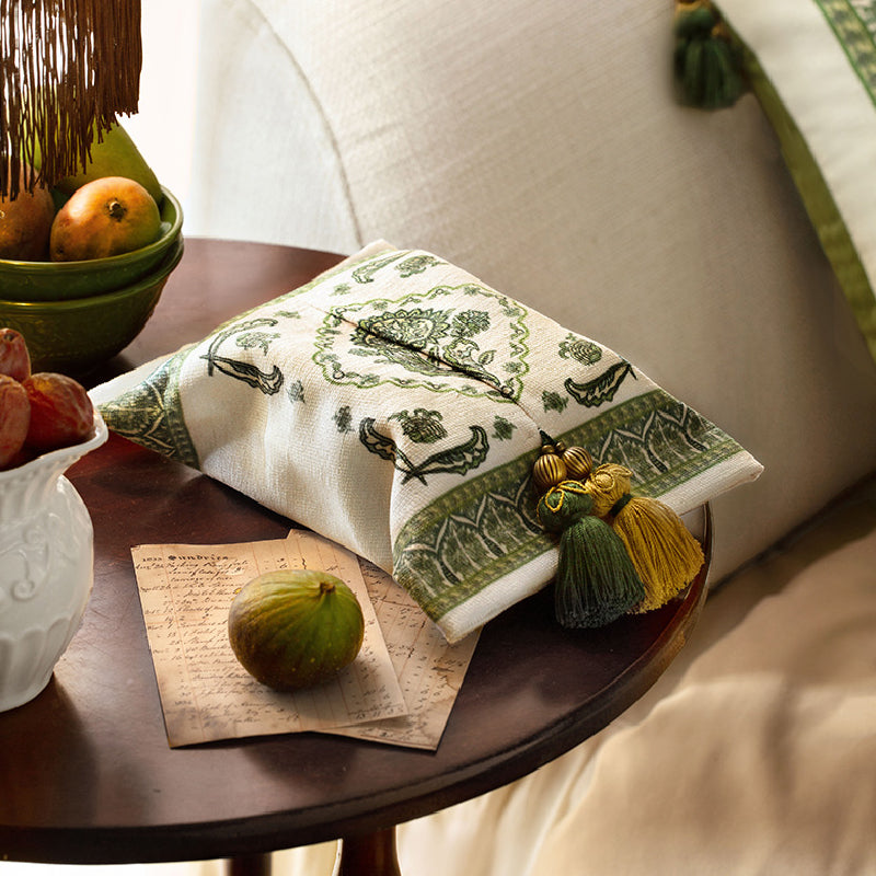 green ethnic vintage tissue case